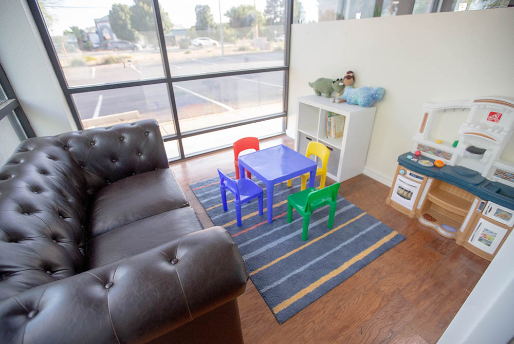 Family-friendly waiting area at Premier Family Dental